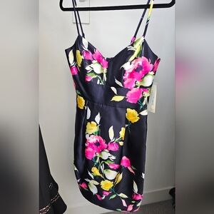 Eliza J Navy Floral Dress